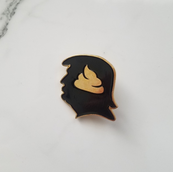 3/$18 Trump Head Poop Brain Gag Funny Enamel Pin - Picture 1 of 2